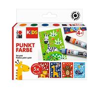 Marabu 03110000102 - Kids Dot Pen Set Animals 4 X 25 Ml, Pintura de Puntos A Base de Agua, Se Seca Mate y En Relieve, para El Diseño de Cuadros Coloridos Mediante La Técnica de Pintura de Puntos