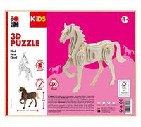 Marabu 0317000000023 Kids - Puzzle de Madera en 3D (30 Piezas), diseño de Caballo, Aprox. 18 x 16 cm, Color marrón