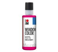 Marabu 04060004005 - Window Color fun & fancy, frambuesa 80 ml, pintura para ventanas a base de agua, se puede retirar en superficies lisas como vidrio, espejos, azulejos y láminas