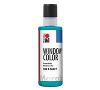 Marabu 04060004098 Window Color Fun & Fancy, Azul Turquesa, 80 ml, Pintura de Ventana a Base de Agua, se Puede Quitar en Superficies Lisas como Vidrio, Espejos, Azulejos y Papel de Aluminio