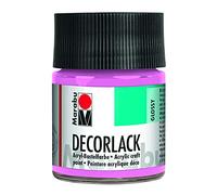 Marabu 11300005033 - Pintura decorativa acrílica rosa 033, 50 ml, laca acrílica a base de agua de alto brillo, resistente a la intemperie, resistente a la saliva, para pintura, plantilla y técnica de