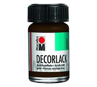 Marabu 11300039045 - Barniz decorativo acrílico marrón oscuro 045, 15 ml, barniz acrílico brillante a base de agua, resistente a la intemperie, a la saliva, para pintar, estarcir y para decoupage