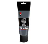 Marabu 12010025079 - Acrylique Color gris foncé 225 ml, peinture acrylique crémeuse à base d'eau, séchage rapide, résistant à la lumière, imperméable