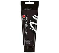Marabu 12200044974 Artist Acrílico Negro Lámpara 120 ml Pintura acrílica fina de calidad artística a base de agua, consistencia pastosa, altamente pigmentada, muy buen brillo y opacidad