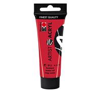 Marabu 12200055911 - Artist acrílico carmín 911, 22 ml, pintura acrílica fina en calidad de artista, a base de agua, consistencia pastosa, alta pigmentación, muy buen brillo y opacidad