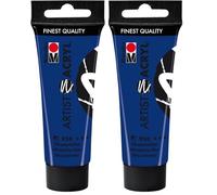 Marabu 12200055958 - Artist Acrílico Azul Ultramar 958, 22 ml, Pintura acrílica fina de grado artístico, a base de agua, consistencia pastosa, altamente pigmentada, muy buen brillo y opacidad