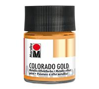 Marabu 12640005786 Colorado Gold Metallic Rotgold 50 ml, a Base de Agua, Resistente a la luz, Resistente a la Intemperie, Secado rápido, para Pinceles y Manchas sobre Superficies absorbentes