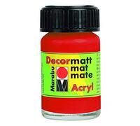 Marabu 14010039030 - Decormatt Acrílico Rojo cinabrio claro 030, 15 ml, pintura acrílica mate aterciopelada al agua, cremosa y de color intenso, resistente a la saliva y a la intemperie