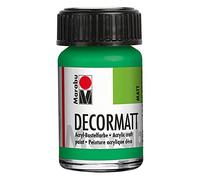 Marabu 14010039062 - Decormatt Acrílico Verde claro 062, 15 ml, pintura acrílica mate aterciopelada al agua, cremosa y de color intenso, resistente a la saliva y a la intemperie