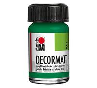 Marabu 14010039067 - Decormatt acrílico verde jugo 067, 15 ml, aterciopelado mate acrílico a base de agua, cremosa e intensiva en color, resistente a la saliva, resistente a la intemperie, para pintar