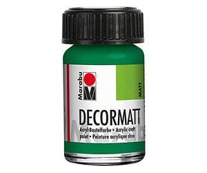 Marabu 14010039067 - Decormatt acrílico verde jugo 067, 15 ml, aterciopelado mate acrílico a base de agua, cremosa e intensiva en color, resistente a la saliva, resistente a la intemperie, para pintar
