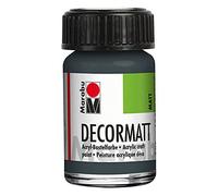 Marabu 14010039079 - Decormatt acrílico gris oscuro 079, 15 ml, pintura acrílica a base de agua, cremosa y de color intenso, resistente a la saliva, resistente a la intemperie, para pintar y estarcir