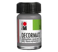 Marabu 14010039278 - Decormatt acrílico gris claro 278, 15 ml, pintura acrílica a base de agua, cremosa y de color intenso, resistente a la saliva, resistente a la intemperie, para pintar y estarcir