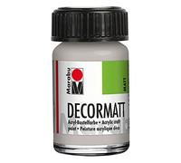 Marabu 14010039782 - Decormatt Acrílico Plata Metalizada 782, 15 ml, pintura acrílica mate aterciopelada al agua, cremosa y de color intenso, resistente a la saliva y a la intemperie