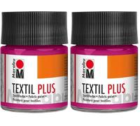 Marabu 17150005005 - Textil Plus - Tinte para Tela (50 ml), Color Frambuesa para Tejidos Oscuros, Adecuado para Pintura de Telas e impresión de Tela, después de la fijación, Resistente a los Lavados