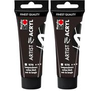 Marabu Artist 12200055974 - Lámpara acrílica negra 974, 22 ml, pintura acrílica fina de calidad artística, a base de agua, consistencia pastosa, alta pigmentación, muy buen brillo y opacidad.