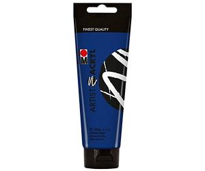 Marabu Artist Acryl-Pintura acrílica Ultramar (120 ml, a Base de Agua, consistencia pastosa, Alta pigmentación, Muy Buen Brillo y opacidad), Azul ultramarino, 120