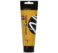 Marabu Artist Acrylic Gold, Pintura acrílica Fina de Calidad artística, a Base de Agua, consistencia pastosa, Alta pigmentación, Muy Buen Brillo y opacidad, Dorado, 120 ml (Paquete de 1), 120