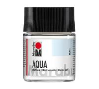 Marabu incoloro Aqua, 50 ml Vidrio, Barniz acrílico Mate Transparente a Base de Agua, Resistente a la luz y a la Saliva, para barnizar numerosas artesanías y Materiales, 11360005000, Color