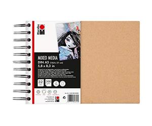 Marabu Cuaderno x17D & #; técnicas Mixtas & # x17D; DIN A5 300 g/m ² Azules 32 Hojas