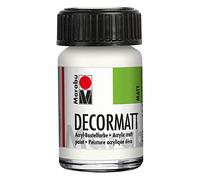 Marabu Decormatt 14010039070 - Pintura acrílica blanca 070, 15 ml, mate, a base de agua, cremosa y de color intenso, resistente a la saliva, resistente a la intemperie, para pintar y plantillas libremente