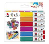 Marabu DO IT Craft Marker, juego de 6 rotuladores acrílicos con punta de 2-3 mm, rotulador acrílico con sistema de filtro sin bombeo, multimarcador para piedras, madera y mucho más, 0128000000201