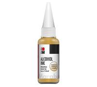 Marabu Ink Metallic-Gold, 20 ml, Tinta de Alcohol, para Fluid Art y Resina epoxi, para Superficies no absorbentes, Papel Especial Revestido, Metal, cerámica y Cristal, Oro Metalizado