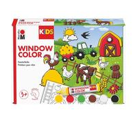 Marabu KiDS 0306000000006 - Set de pintura para ventanas de cristal para ventanas de cristal, 6 x 25 ml, pintura para ventanas de niños, kit de manualidades y pintura creativa