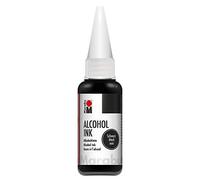 Marabu Negra 20 ml Tinta Alcohol para Fluid Art Resina Epoxi, para Superficies no absorbentes, Papel Especial Recubierto, Metal, cerámica y Vidrio, Schwarz