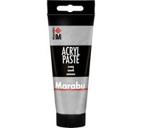 Marabu pasta acrílica plata 082, 100 ml, textura cremosa, pastosa, pasta al agua, mezclable, resistente a la intemperie, resistente a la luz, vegana, 12020050082