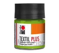 Marabu - Pintura de Tela Textil Plus Reseda 50 ml, Cobertura Completa para Tejidos Oscuros, Lavable hasta 40°C