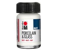 Marabu Pintura para porcelana y vidrio, 15 ml, color blanco mate