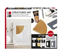 Marabu set de pasta acrílica STRUCTURED ART, pasta texturizada incl. espátula, espátula de pintura y tabla de pintura, set de pintura para técnica mixta, art journaling, 1202000000088
