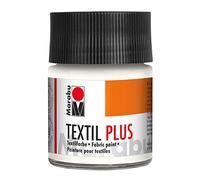 Marabu Textil Plus-Pintura para Tela, Color Blanco, 50 ml (Paquete de 1), 50