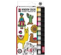 Marabu Set de colores para Ventana Lama, carbón, juego de 11 piezas