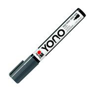 Marabu YONO 12400103079-Rotulador acrílico versátil con Punta Redonda Japonesa de 1,5 a 3 mm, a Base, Resistente a la luz y al Agua, para Casi Todas Las Superficies, Gris Oscuro, 1,5-3 mm