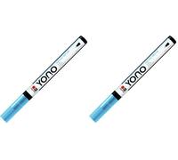 Marabu Yono Rotulador Acrílico Azul Pastel, Punta 0,5-1,5 mm, Resistente al Agua y la Luz (Paquete de 2)