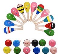 Maracas de madera,Niños Bebé Juguete de Madera Maracas,Maracas Traqueteos de Madera,Juguetes Educativos Musicales para Niños - Rattles Toy Educativo para Niños Juegos de Fiesta Niños Regalos