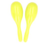 Maracas de Música Ovaladas de Plástico 2 Piezas, Instrumento de Percusión Manual Rojo - Fácil de Usar, Sonido Clásico, Ideal para Fiestas y Jardines de Infancia (Amarilla)