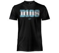 Maradona - Camiseta oficial D10S. Camiseta unisex de algodón, ajuste normal, para adulto y niño, Negro , XL