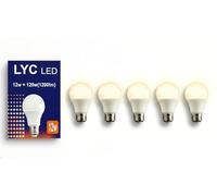 MARAN BULBS Bombilla Standard LED E27 Luz blanca neutra 4000K, Bajo Consumo, Pequeña, No parpadeo, 120W Equivalente, A60, 12W (Pack 5)