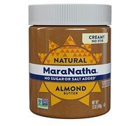 MaraNatha Mantequilla de almendras cremosa natural, sin agitación, sin azúcar ni sal, tarro de 340 ml