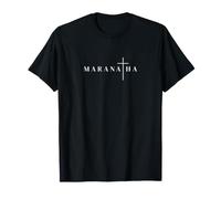 Maranatha Ven Señor Cita Griega con la Cruz de Jesús Camiseta