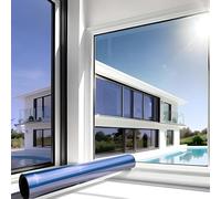 MARAPON Vinilo Efecto Espejo para Ventanas Azul 1,18x50 m Adhesión Estática Sin Pegamento Lámina Espejo Privacidad Protección UV Anti Calor