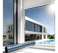 MARAPON Vinilo Efecto Espejo para Ventanas Negro 1,05x2 m Adhesión Estática Sin Pegamento Lámina Espejo Privacidad Protección UV Anti Calor