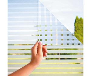 MARAPON® Vinilo Ventana Diseño a Rayas [30x200 cm] - Incluye Libro Electrónico con Consejos Profesionales - con Adhesión Estática - Opaco