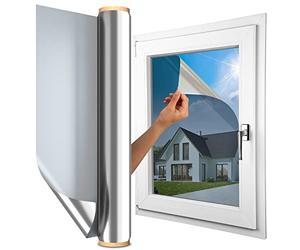 MARAPON® Vinilos para Ventanas con Adhesión Estática Efecto Espejo [44.5x200 cm] - Vinilo Ventana Privacidad y Protección UV, Infrarrojos - Vinilos Adhesivos para Cristales Protección contra el Calor