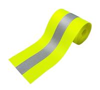 MARARDI Cinta Reflectante para Coser - Cinta Métrica [2 Metros x 50mm] no Adhesiva - [Amarillo Fluorescente] Poliéster 100% - Tribanda Tela de Seguridad Alta Visibilidad - Poder Reflectivo ≥300