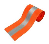MARARDI Cinta Reflectante para Coser - Cinta Métrica [2 Metros x 50mm] no Adhesiva - [Naranja Fluorescente] Poliéster 100% - Tribanda Tela de Seguridad Alta Visibilidad - Poder Reflectivo ≥300