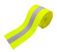 MARARDI Cinta Reflectante para Coser - Cinta Métrica [5 Metros x 50mm] no Adhesiva - [Amarillo Fluorescente] Poliéster 100% - Tribanda Tela de Seguridad Alta Visibilidad - Poder Reflectivo ≥300